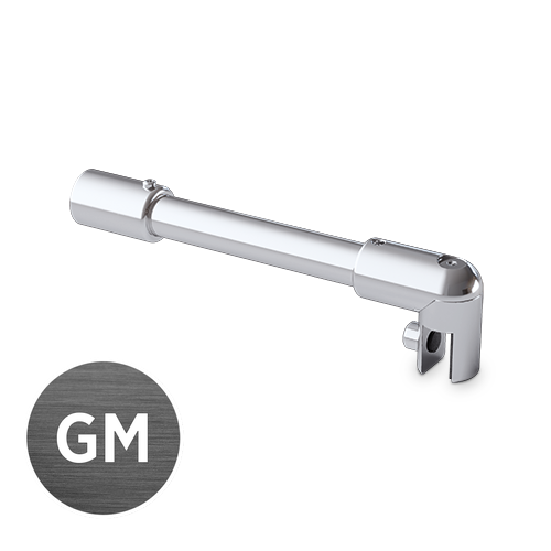 Stabi-Set Ø19mm Glas-Wand 90° Glas 6/8/10mm L(max)=1035mm, Messing Gun Metal gebürstet