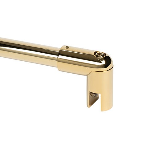 Stabi-Set Ø19mm Glas-Wand 90° Glas 6/8/10mm L(max)=1035mm, Messing Gold poliert