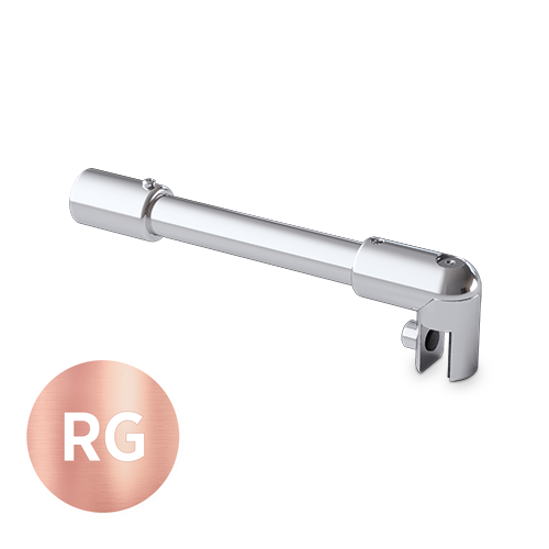 Reinforcement Set Ø19mm glass-wall 90° glass 6/8/10mm L(max)=1035mm, brass rose gold brushed
