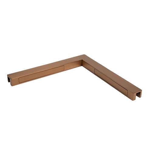 Stabilisation d'angle verre-verre 90°, laiton or rose brossé
