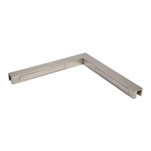 Stabilisatie hoek glas-glas 90°, messing RVS geborsteld