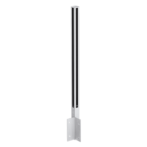 GUARDIAN OF THE UNIVERSE cornerpost side closed 58x58mm H=1400mm glass 10-10.76mm, aluminum natural anodized