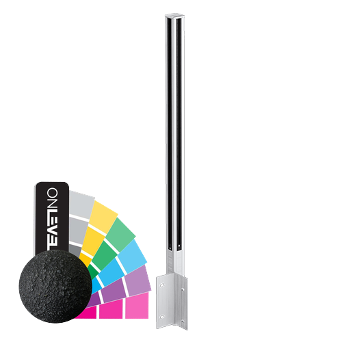GUARDIAN OF THE UNIVERSE cornerpost side closed 58x58mm H=1400mm glass 10-10.76mm, aluminum RAL structure