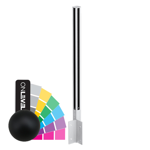 GUARDIAN OF THE UNIVERSE cornerpost side closed 58x58mm H=1400mm glass 10-10.76mm, aluminum RAL matt