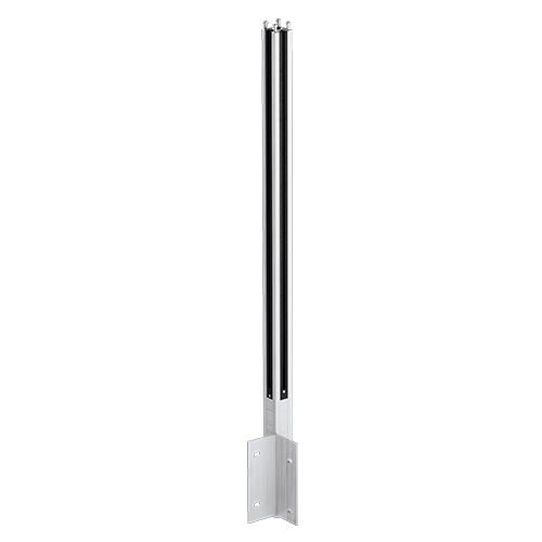 GUARDIAN OF THE UNIVERSE hoekstaander zijkant handleuning 58x58mm H=1400mm glas 10-10.76mm, aluminium onbehandeld