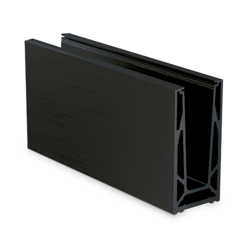 TL-6080 Glass profile  L=2500mm aluminum black anodized