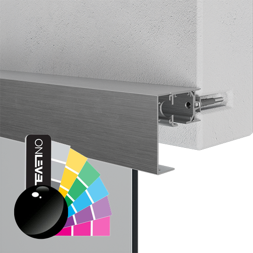 INFINITYSLIDE 69kg Muur Afstand profiel Set glas/hout L=4mtr, aluminium RAL glanzend