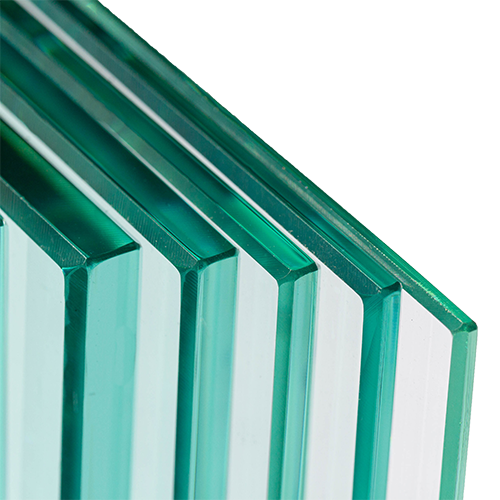 Glaspaneel 8mm half gehard helder PVB-folie helder alle zijden gepolijst