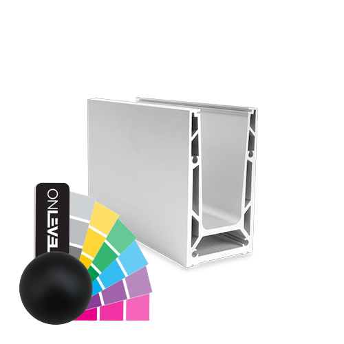 TF-6620 glas profiel L=5000mm, aluminium RAL mat