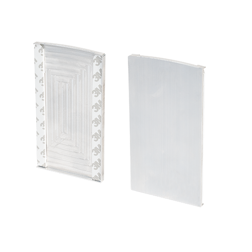TF-6621 eindkap links met afdekkap, aluminium onbehandeld
