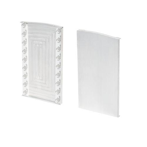 TF-6621 eindkap rechts met afdekkap, aluminium onbehandeld