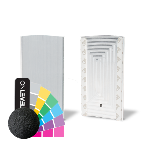 TF-6621 Endkappe rechts mit Abdeckkappe, Alum. RAL struktur