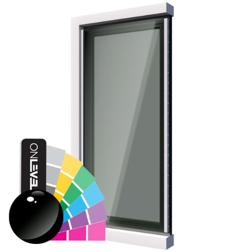 SKYFORCE-Top Sound Shield incl. rubberset voor glas xxxxmm hoogte xxxxmm, alum. RAL glanzend