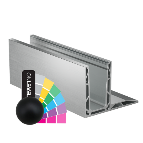 TF-3620 glas profiel L=5000mm, aluminium RAL mat