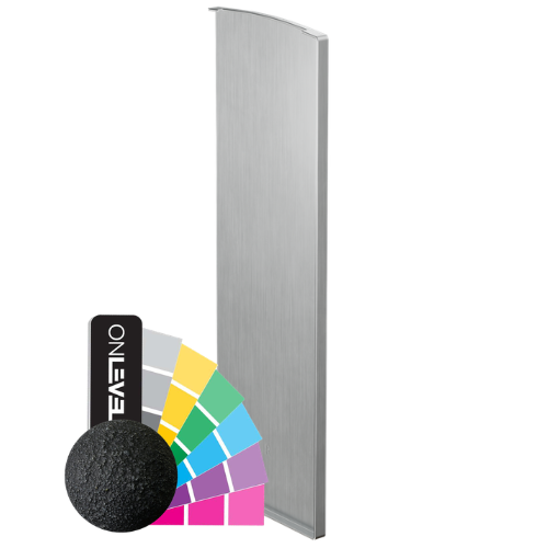 TF-3621 eindkap rechts met afdekkap, aluminium RAL structuur