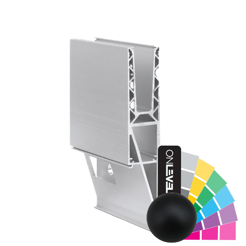 TL-3121 Glas profiel  L=5000mm aluminium RAL mat
