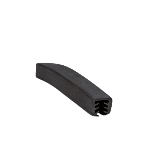 Rubber glashandrail Ø42.4x1.5/40x30x1mm glasdikte 20-21.5mm L=5000mm