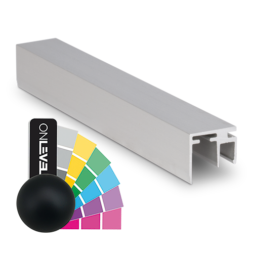 Top-cover slim met opening 10mm, L=5000mm, aluminium RAL mat