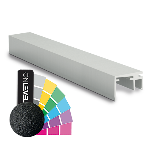 Top-cover slim met opening 15mm, L=5000mm, aluminium RAL structuur