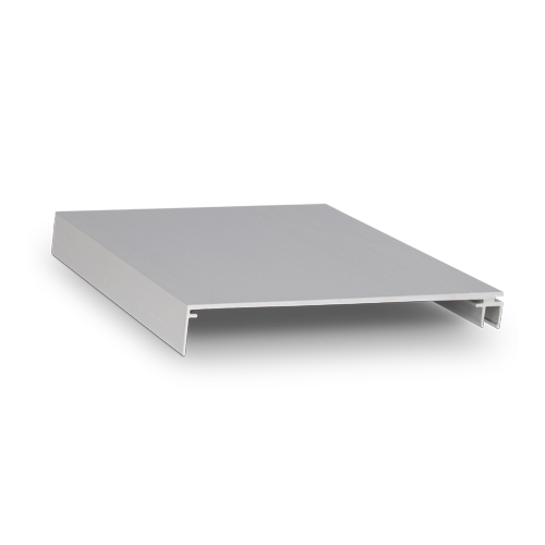 Top-cover slim met opening 120mm, L=5000mm, aluminium natuur geanodiseerd