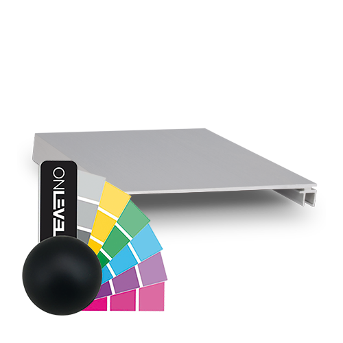 Top-cover slim met opening 120mm, L=5000mm, aluminium RAL mat