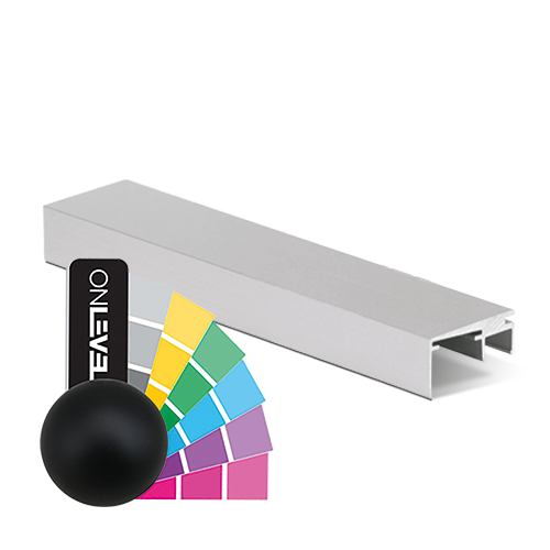 Top-cover met opening 20mm, L=5000mm, aluminium RAL mat