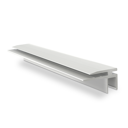 Top-cover slim avec horizontal ouverture 2.5mm, L=5000mm, aluminium non traitée