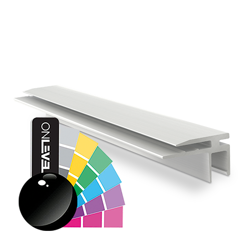 Top-cover slim met horizontaal opening 2.5mm, L=5000mm, aluminium RAL glanzend