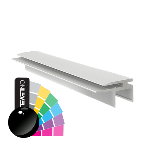 Top-cover met horizontaal opening 2.5mm, L=5000mm, aluminium RAL glanzend