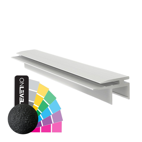 Top-cover met horizontaal opening 2.5mm, L=5000mm, aluminium RAL structuur