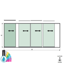 SunView model 1 left opening 5-lanes full height L=xxxxmm (max. 6000mm) H=xxxxmm (max. 2600mm), aluminum ARMOR RAL (excl. locks, drivers and glass)