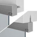 INFINITYSLIDE 69kg set wall/ceiling mounting glass 1-panel including dampers L=2mtr, aluminum stainless steel look