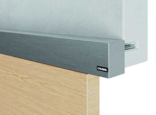 [31121162012] Infinity Slide 69kg sæt væg/loft montering træ 1-panel Inklusive Soft Close L=2mtr, aluminium bØrstet stål look