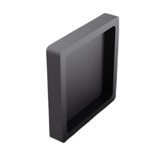 [32001006515] Shell handle set self sticking 65x65x10mm, aluminum black anodized