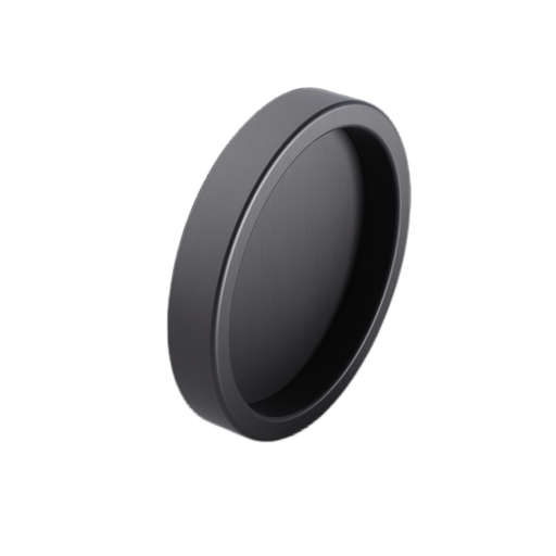 [32002006515] Shell handle set self sticking Ø65x10mm, aluminum black anodized