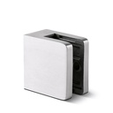 Glassclamp square 45x45mm connection flat, glass 8-10.76mm AISI 304 satined