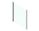 SKYFORCE-Side/Slim set glass 16.76/17.52/21.52mm height 1100mm Side mount right two sides covering glass mounting from outside, aluminum mill finish