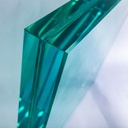 Vitre 10/10/4 (21.52mm) G, L=mm, W=mm semi-trempé clair Feuille PVB transparente toutes les arêtes polies, selon le dessin