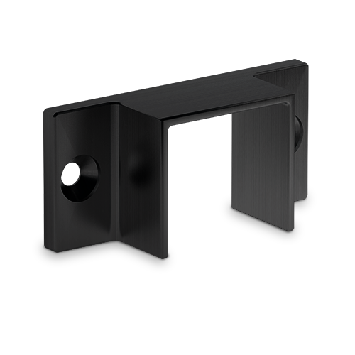 [11222030215] Wall support U-profile 30x28x2mm, aluminum black anodized