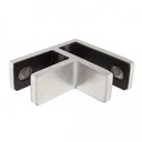 Slim Glass connector glass-glass 90° for glass 20-21.5mm, Stainless steel 2205 satined