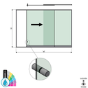 SunView model 2 right opening 2-lanes half height L=xxxxmm (max. 3000mm) H=xxxxmm (max. 1700mm), aluminum ARMOR RAL (incl. stainless steel doorhandle and drivers excl. locks and glass)