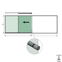 SunView model 2 left opening 4-lanes half height L=xxxxmm (max. 6000mm) H=xxxxmm (max. 1700mm), aluminum natural anodized (incl. stainless steel doorhandle and drivers excl. locks and glass)