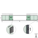 SUNVIEW model 3 left/right opening 5-lanes half height L=xxxxmm (max. 15000mm) H=xxxxmm (max. 1700mm), aluminum natural anodized (incl. locks, doorhandle and drivers excl. glass)