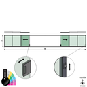 SUNVIEW model 3 left/right opening 5-lanes half height L=xxxxmm (max. 15000mm) H=xxxxmm (max. 1700mm), aluminum RAL shiny (incl. locks, doorhandle and drivers excl. glass)