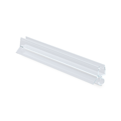 [23700700840] Shower door seal with water deflector and lower bellows for glass 8mm L=2200mm, plastic transparent