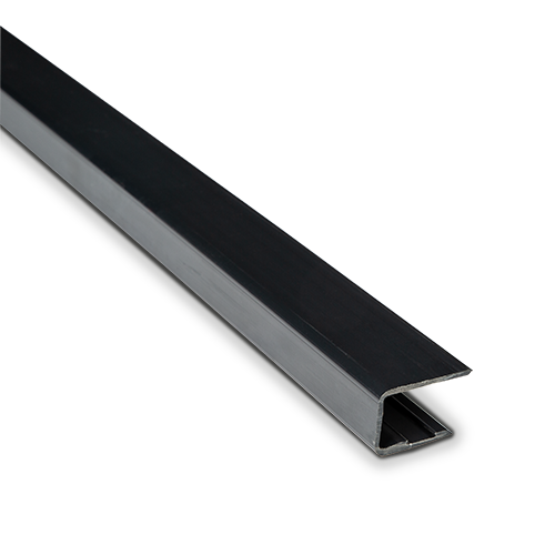 [17901200541] AIRFORCE plastic profile backside glass thickness 10/10/4 (21.52mm) L=5000mm, plastic black