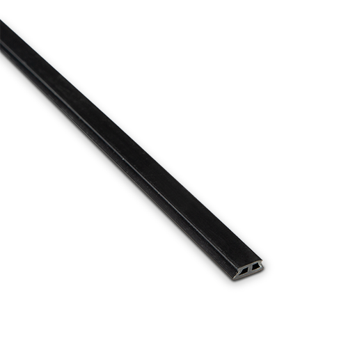 [17901400541] AIRFORCE plastic profile frontside glass thickness 10/10/4 (21.52mm) L=5000mm, plastic black