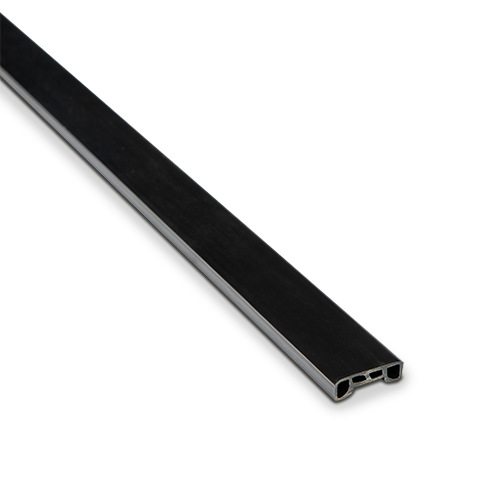 [17901500541] AIRFORCE plastic profile frontside glass thickness 8/8/4 (17.52mm) L=5000mm, plastic black