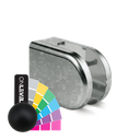 KRONOS D-vorm, verbinding Ø48.3mm glas 8-12.76mm binnen gebruik afdekkappen, staal RAL mat