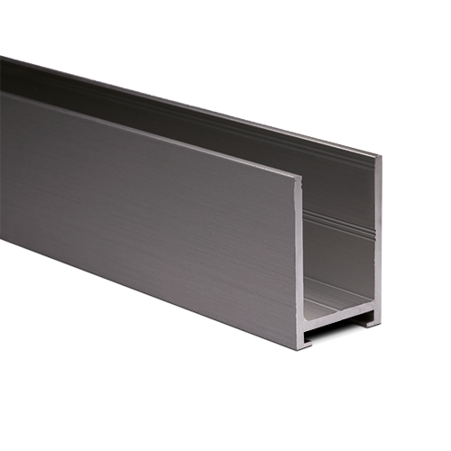 [20122827312 (Discontinued)] U-profile 28x27x28x3mm panel thickness max. 19mm L=2500mm, aluminum stainless steel look